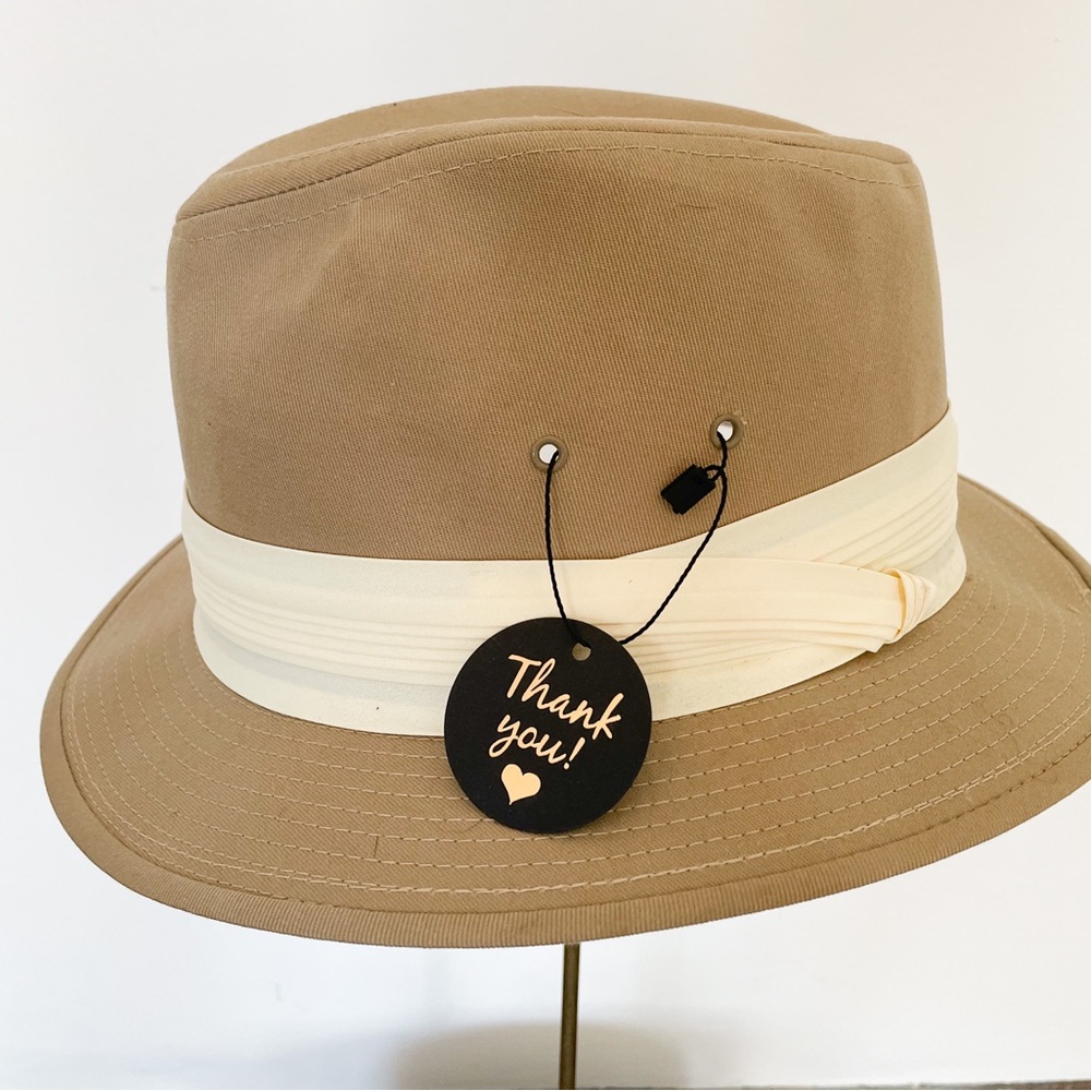 Vintage khaki fedora hat USA Blair summer Men’s XL